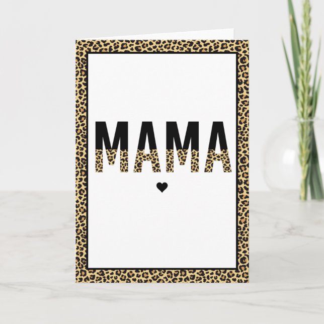 Mama Leopard tryck typografi Mamma gåvor Kort (Framsida)