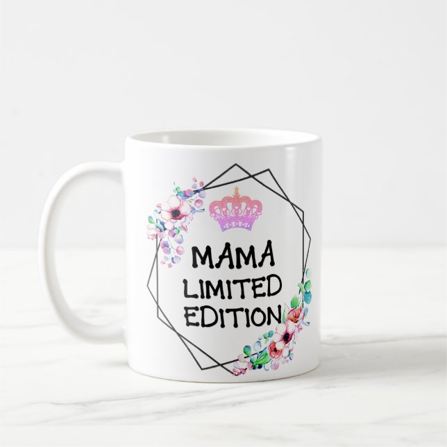 MAMA LIMITED EDITION - Blommor & Kronmugg Kop Kaffemugg (Vänster)