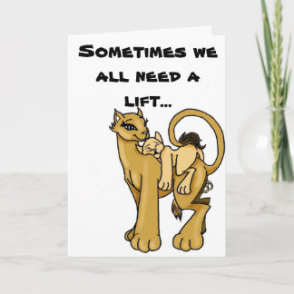 Mama Lion and Sleepy Cub Get Well Soon Card Kort