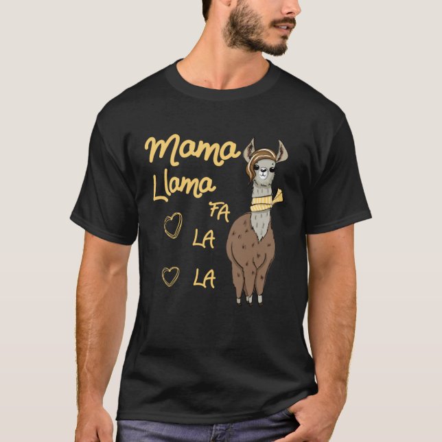 Mama Llama Christmas Family Matching Group T Shirt (Framsida)