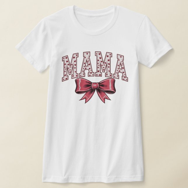 Mama Love Bow T Shirt (Laydown)