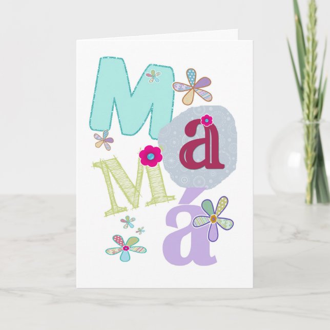 mamá lycklig mors dag i spanjor kort (Framsida)