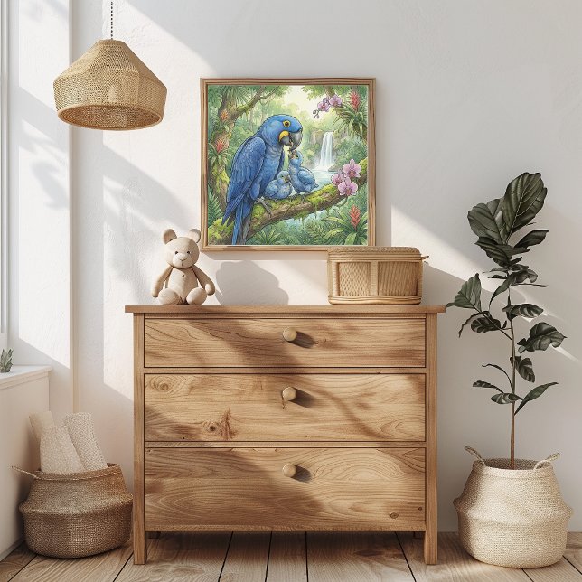 Mama Macaw och Kycklingar Barnkammare Poster (Skapare uppladdad)