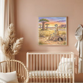 Mama Mangust och Ungar Barnkammare Poster