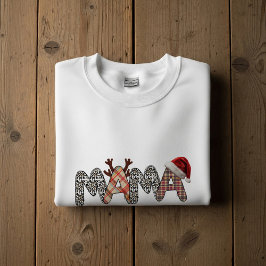 Mama Merry Christmas Leopard & Plaid Holiday Shirt T Shirt