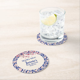 Mama Mia Baby Shower Cherry Blossoms Underlägg Papper Rund