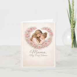 Mama — Mitt första hem | Blommor för mor och dotte Inbjudan