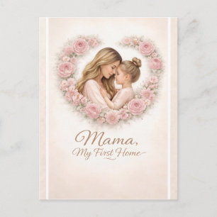 Mama — Mitt första hem   Blommor för mor och dotte Vykort