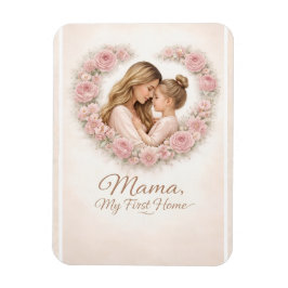 Mama — Mitt första hem | Mor & Dotter Blommig Tr Magnet