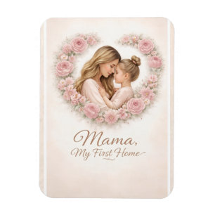 Mama — Mitt första hem Mor & Dotter Blommig Tr Magnet