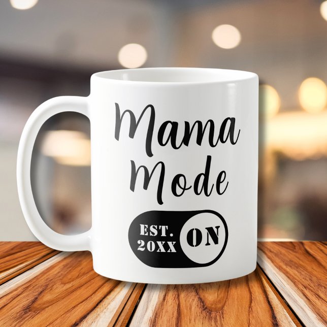 Mama Mode ON, Est Year Custom Mom Coffee Mug Kaffemugg (Skapare uppladdad)