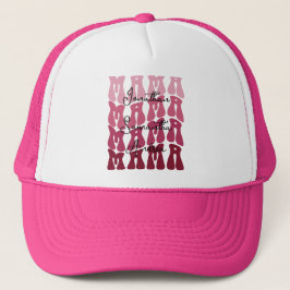 Mama Mors dag Anpassade Barns Namn Groovy Retro Keps
