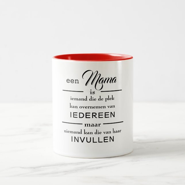 Mama niemand kan jouw plek overnemen mok Två-Tonad mugg (Center)