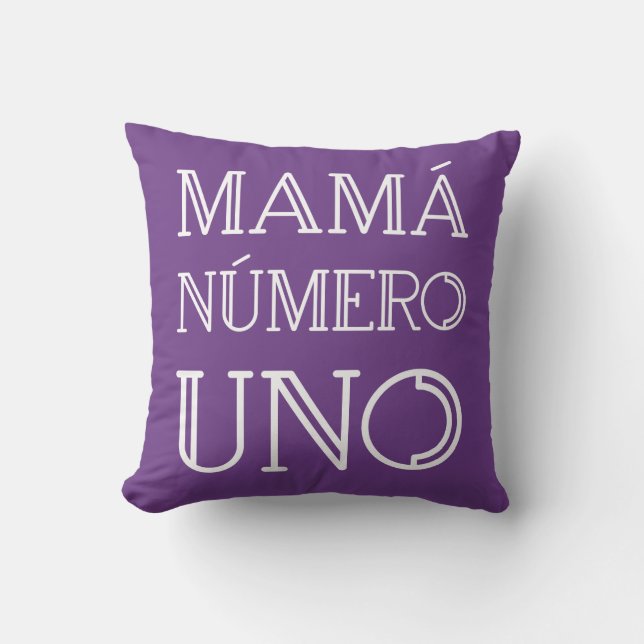 Mamá Número Uno Modern Geometric Typography Violet Kudde (Framsida)