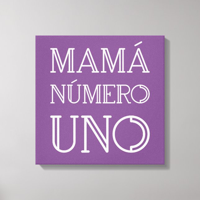 Mamá Número Uno Trendig Typography on Lila Canvastryck (Framsida)