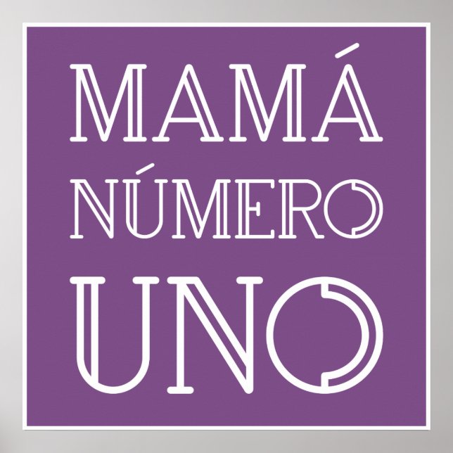 Mamá Número Uno Trendig Typography on Lila Poster (Framsidan)