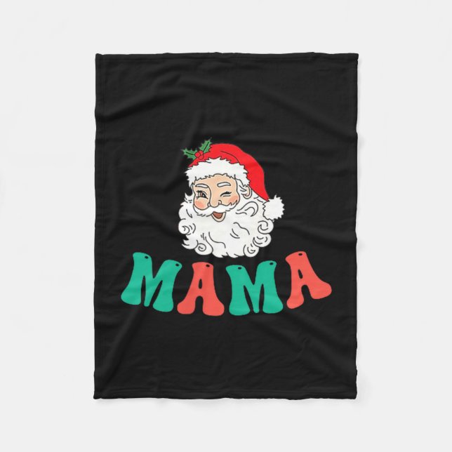 Mama Of 1st Birthday Pajamas Christmas Santa Match Fleecefilt (Framsidan)