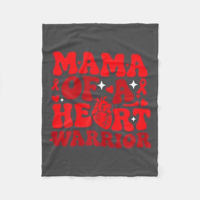 Mama Of A Heart Warrior Chd Awareness Heart Diseas Fleecefilt (Framsidan)