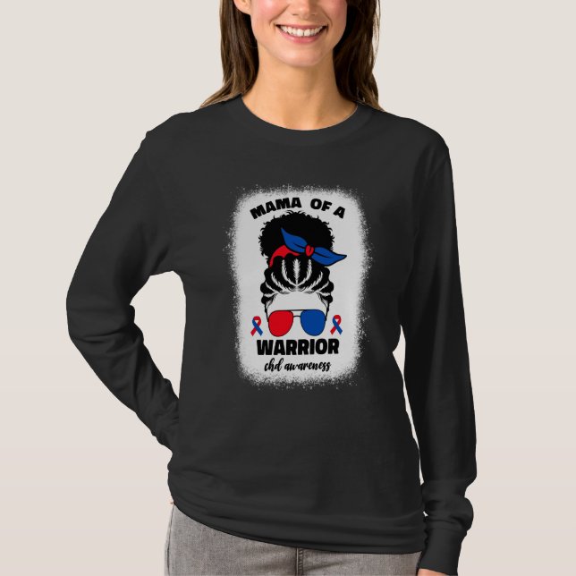 Mama of a Warrior CHD Congenital Heart Defect Awar T Shirt (Framsida)