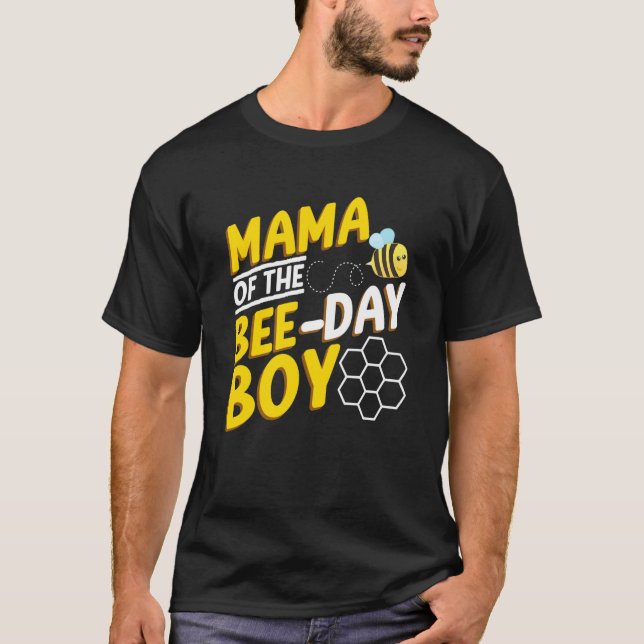 Mama Of Bee Day Boy Honey Beekeeper Beekeeping Gra T Shirt (Framsida)