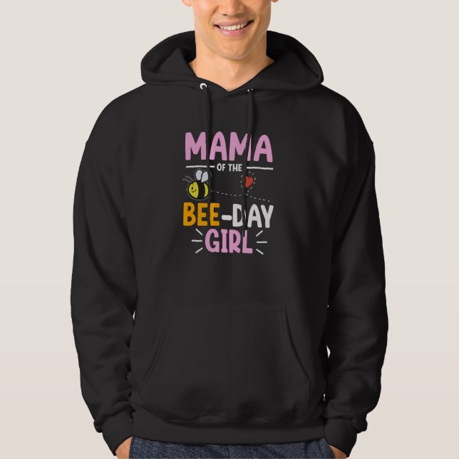 Mama Of Bee Day Girl Honey Beekeeper Beekeeping Gr Hoodie (Framsida)