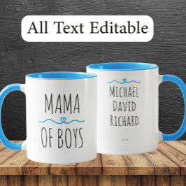 Mama of Boys Custom Names - Heartfelt Gift for Mom Mugg