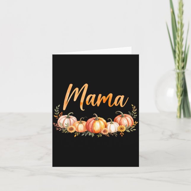 Mama Of Little Pumpkin First Birthday Autumn Pumpk Kort (Framsida)