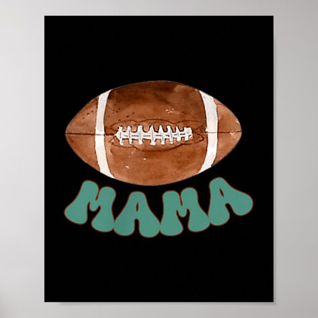Mama Of The 1 Year Old Football Birthday Boy Famil Poster (Framsidan)
