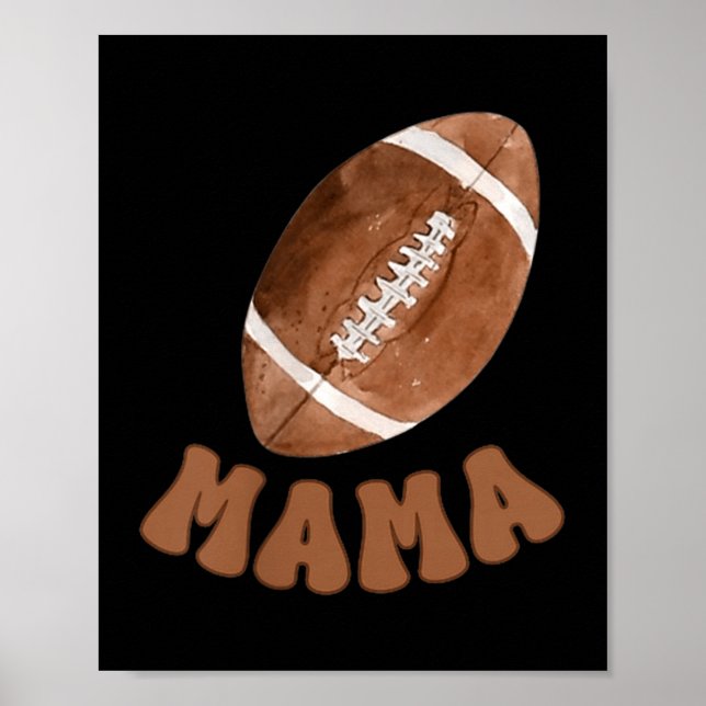 Mama Of The 1 Year Old Football First Birthday Boy Poster (Framsidan)