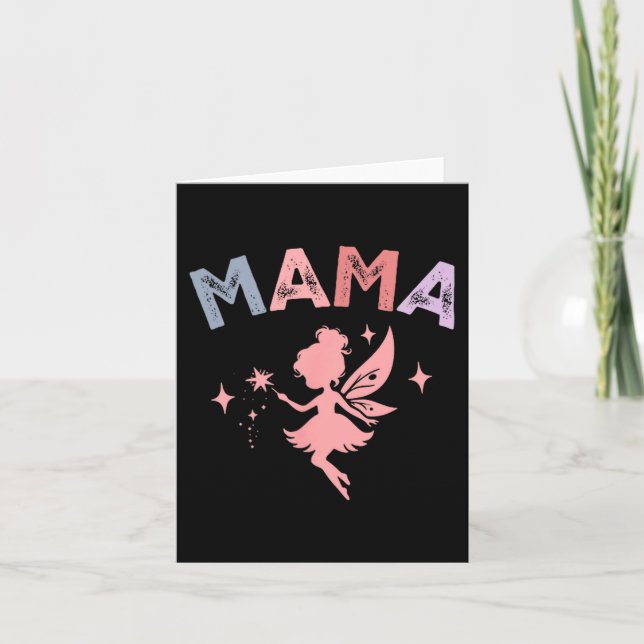 Mama Of The Little Fairy Birthday Girl Family Matc Kort (Framsida)