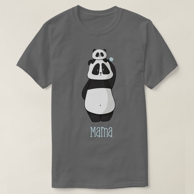 Mama Panda Bear Cute Baby Shower Premium  T Shirt (Design framsida)