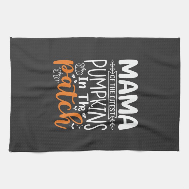 Mama Pumpkins Patch Halloween-design_1 Kökshandduk (Horisontell)