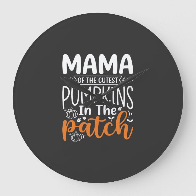 Mama Pumpkins Patch Halloween-design_1 Stor Klocka (Framsida)