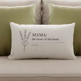 Mama Quote Heart of the Home Minimalist Lumbarkudde