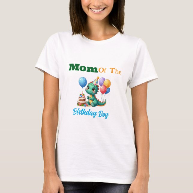 Mama Saurus Birthday Shirt T Shirt (Framsida)