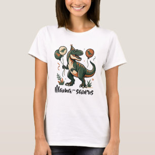Mama-saurus Dinosaur Födelsedags T-Shirt