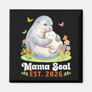 Mama Seal Est 2026 Moderskap Resa Ny Mamma med Magnet