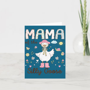 Mama Silly Goose Första Födelsedagsillustration Kort