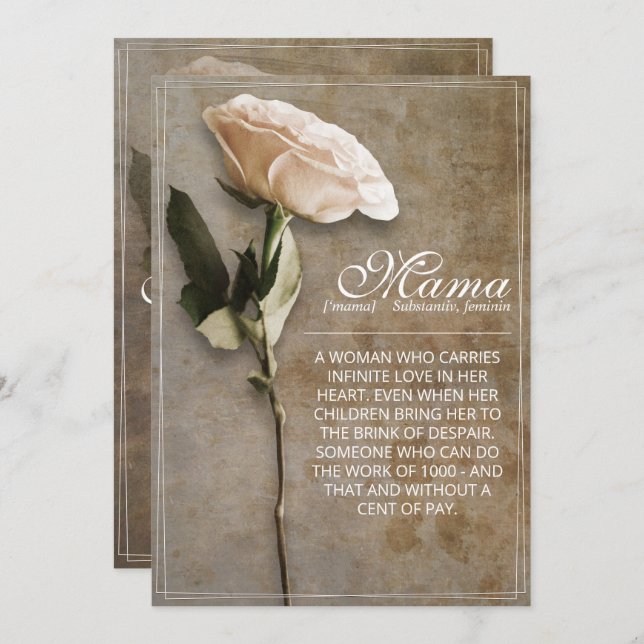 Mama - simply irreplaceable - vintage (Fram/baksida)