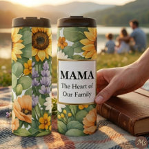 MAMA Solros Lavendel Guld Ram Resecopp Present