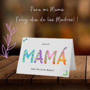 Mamá Spansk Blommigt Bohemian Mors dag Kort