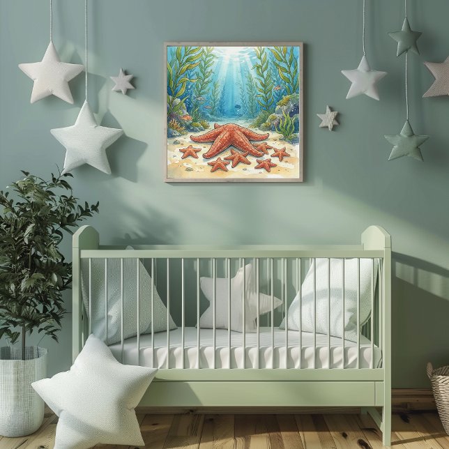 Mama Starfish and Babies Nursery Poster (Skapare uppladdad)