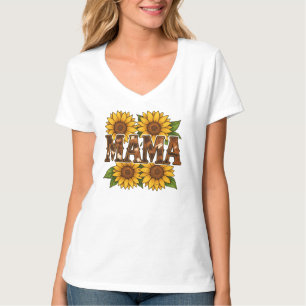 Mama Sunflowers Present Till Mamma Mors Dag Rustik T Shirt