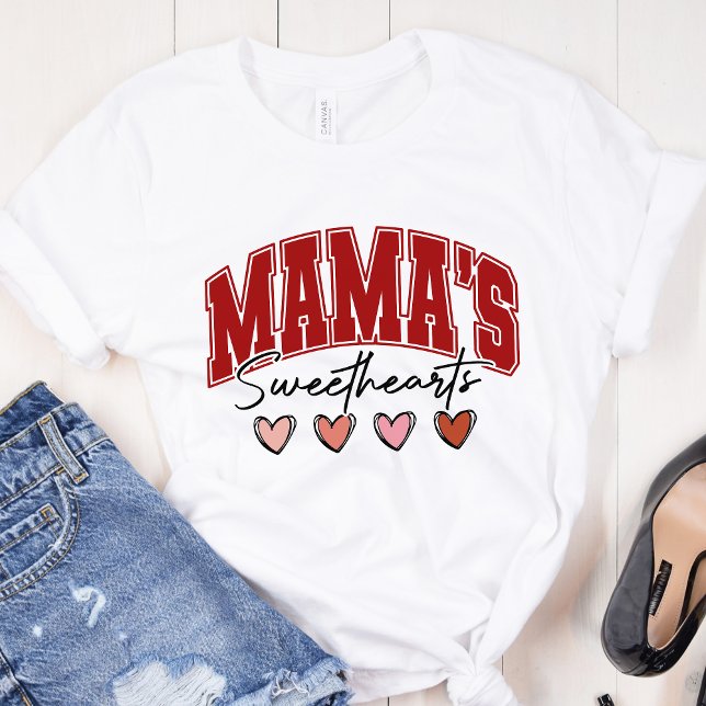 Mama Sweethearts – Cute Pink Hearts Valentine’s  T Shirt (Skapare uppladdad)