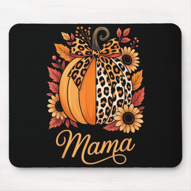 Mama Thanksgiving Leopard Pumpkin Sunflower Coquet Musmatta (Framsidan)