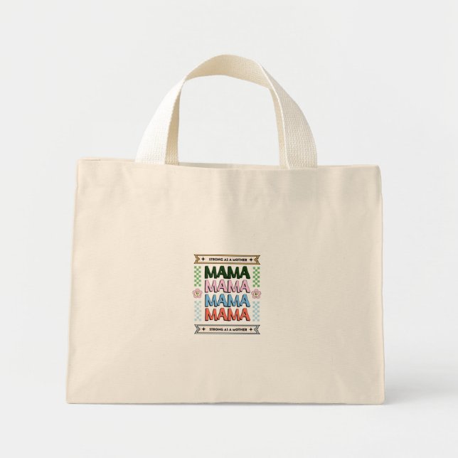 Mama Totebag – Färgglad typografidesign firande Mini Tygkasse (Framsidan)