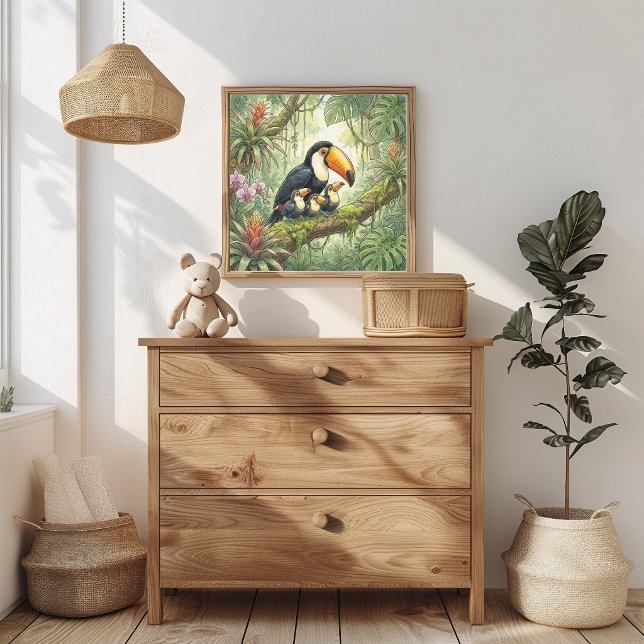 Mama Toucan och Kycklingar Barnkammare Poster (Skapare uppladdad)
