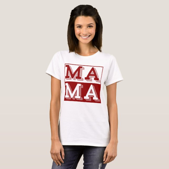MAMA TYPOGRAFI MORS DAGS PRESENT T SHIRT (Hel framsida)