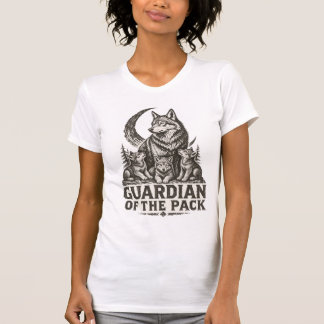Mama Varg och Valpar Skog Måne Natur Grafik T Shirt
