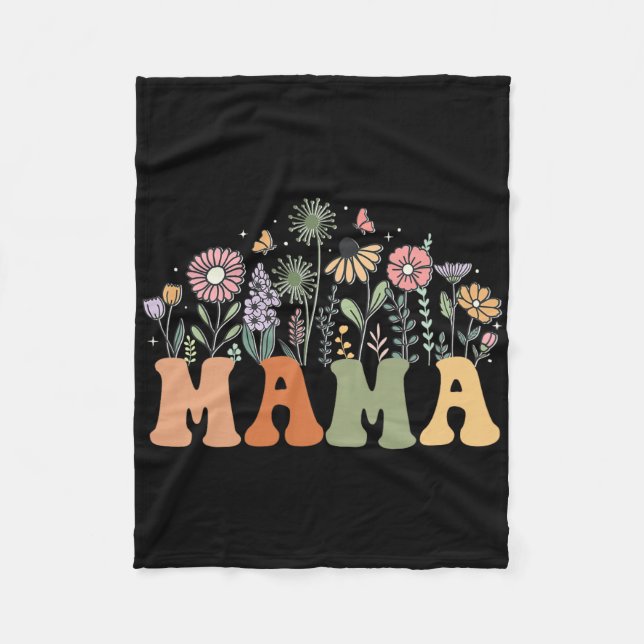 Mama Wildflower Floral Birthday Baby Shower New Ma Fleecefilt (Framsidan)